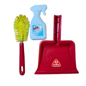 Vintage 1998 Tootsietoy O-Cedar Kids Cleaning Toy Set Dustpan Brush Spray Bottle